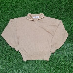 Vintage 80s MOD 1/4 Zip Sweater Womens Medium 19x23 Cropped